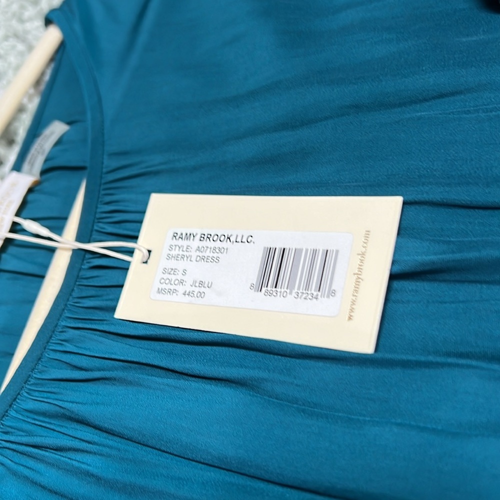 BNWT 🏷️ ✨👗Ramy Brook New York Sheryl DESIGNER Dress S gorgeous teal color 💙🩵 - Picture 9 of 9